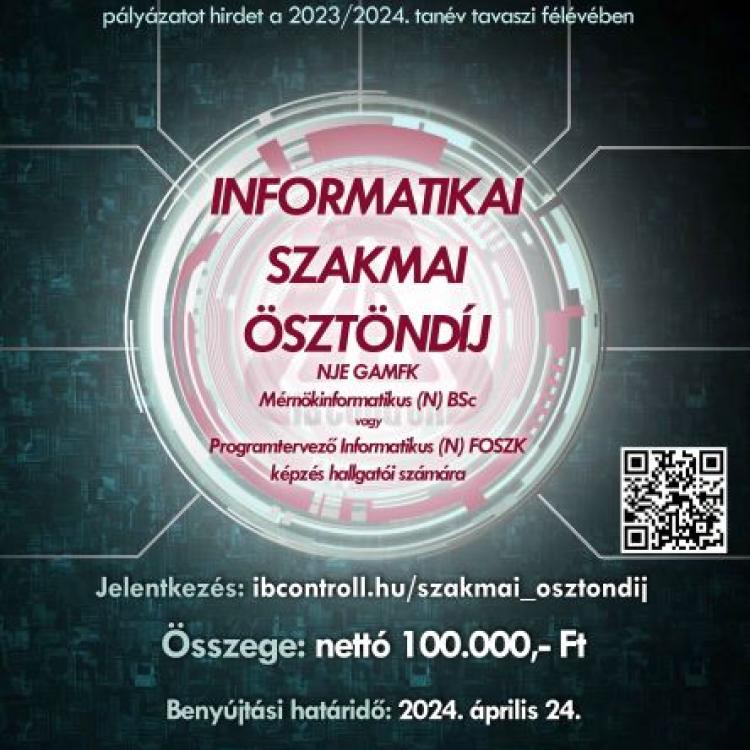 IB Controll Informatikai Szakmai Ösztöndíj 2023/2024. tanév tavaszi félév